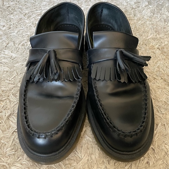 Dr./Doc Martens Black Adrian Smooth Leather Tassel Loafers Size 12 - Picture 2 of 7